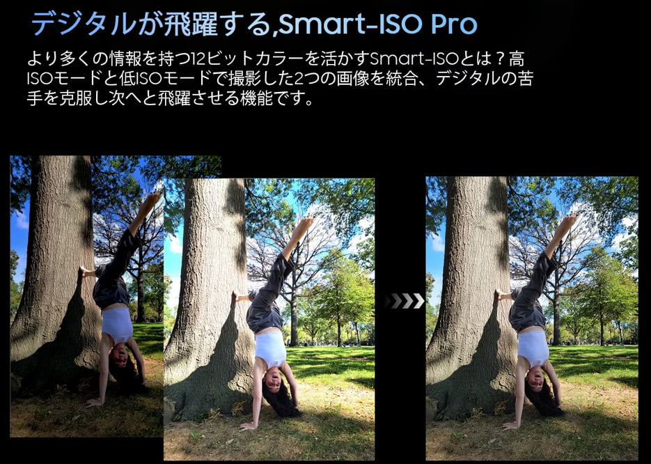 Smart-ISO Pro紹介
高ISOと低ISOの2つの画像を組み合わせることで、より高画質